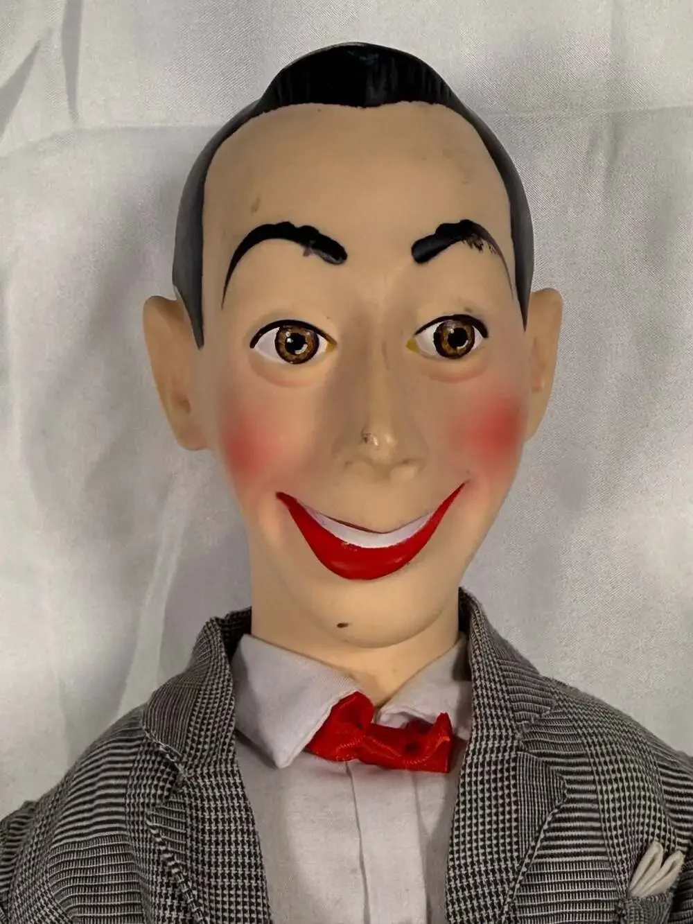 Vintage 1980s Pee-Wee Herman Pull String Talking Doll with Grey Suit